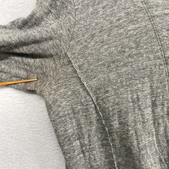 EILEEN FISHER Sweater S Cotton Double Layer Button Up Cardigan Hoodie Gray - Picture 13 of 14